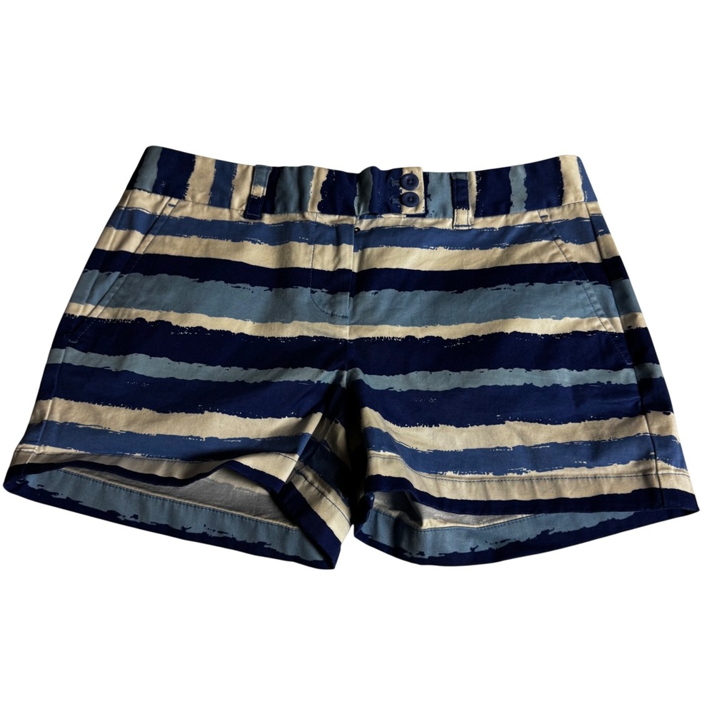 Vineyard Vines Womens Blue White Striped Chino Shorts Size 4 Preppy Nautical